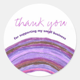 Pegatina Redonda Muchas gracias al cliente