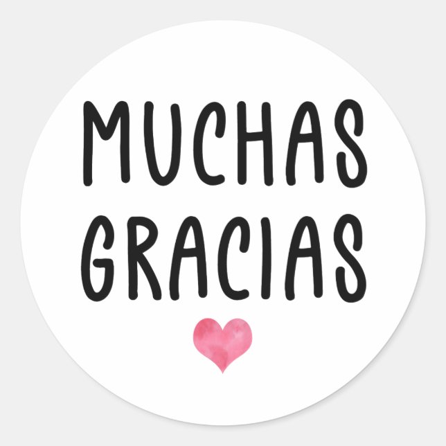 Pegatina Redonda Muchas gracias al español (Anverso)