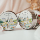 Pegatina Redonda Muchas Gracias | Jardín Parisino de Acuarela<br><div class="desc">Di "merci" con este elegante diseño de acuarela al estilo parisino auténtico. Con arquitectura francesa pintada a mano,  flores en flor y el suave romanticismo de un paseo matutino por París,  es el toque final perfecto para detalles,  sobres o embalajes.</div>