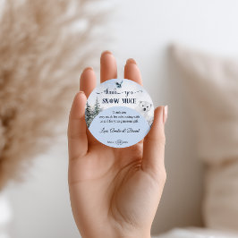 Pegatina Redonda Muchas Gracias Mucha Nieve Fiesta de Bebé de Oso P