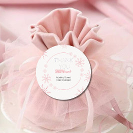 Pegatina Redonda Muchas gracias por la nieve