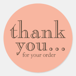 Pegatina Redonda Muchas Gracias Por Su Cliente Comercial De Pedidos