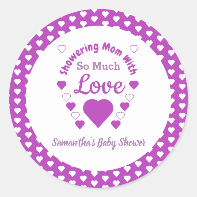 Pegatina Redonda Mucho amor Baby Shower (Anverso)