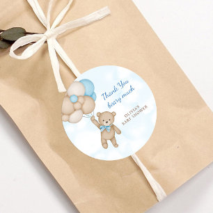 Pegatina Redonda Mucho Oso de Peluche Agradecimiento de Baby Shower