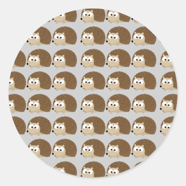 Pegatina Redonda Muchos erizos (Anverso)