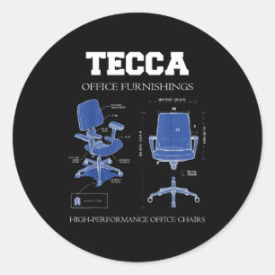 Pegatina Redonda Muebles de Oficina Tecca - Sillas de Alto Rendimie