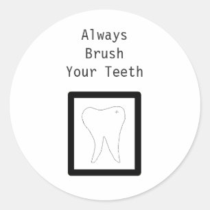 Pegatina Redonda Muela Con Frase Dental