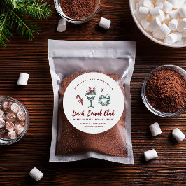 Pegatina Redonda Muérdago y Margaritas | Soltera de Navidad