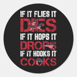 Pegatina Redonda Muere El 4 De Julio Caza De Bandera Estadounidense