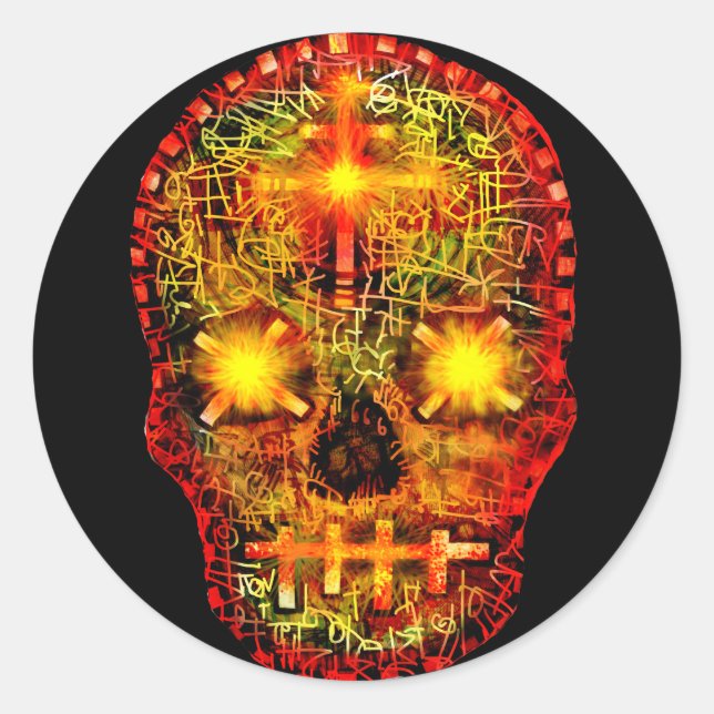 Pegatina Redonda Muerte dulce (Anverso)