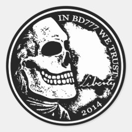 Pegatina Redonda Muerte negra 777 - Libertad