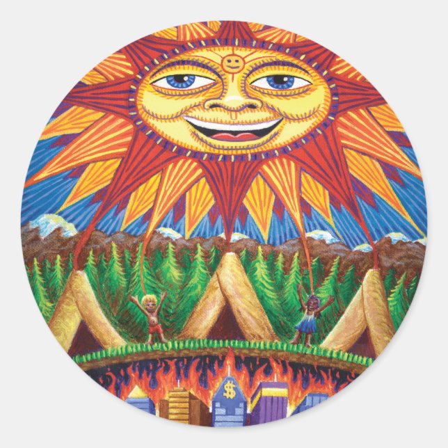 Pegatina Redonda Muerte y renacimiento (Anverso)