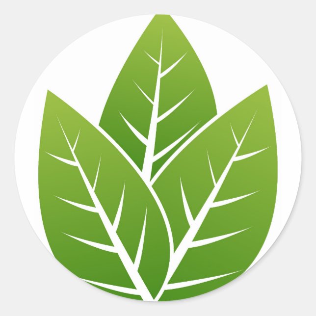 Pegatina Redonda muestra de la hoja del árbol (Anverso)