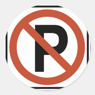 Pegatina Redonda Muestra del estacionamiento prohibido