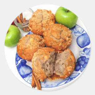 Pegatina Redonda Muffin de especias de Apple
