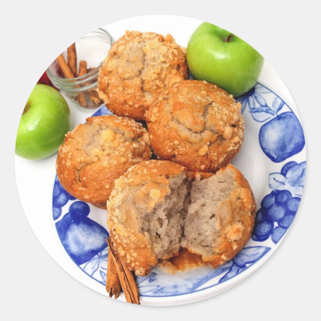 Pegatina Redonda Muffin de especias de Apple (Anverso)