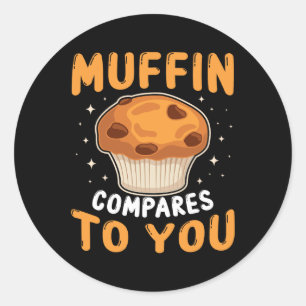 Pegatina Redonda Muffin te compara con parejas lindas amante Byking