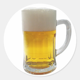 Pegatina Redonda Mug de cerveza