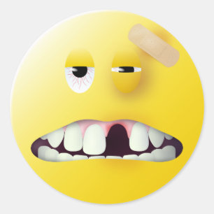 Pegatina Redonda Mug Shot Face