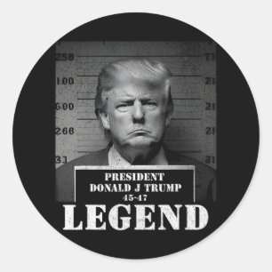 Pegatina Redonda Mugshot del legado del presidente Trump