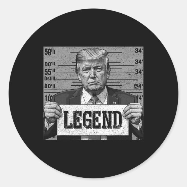 Pegatina Redonda Mugshot Funny Trump 2024 (Anverso)
