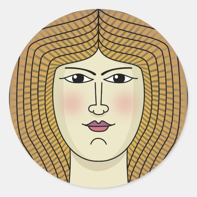 Pegatina Redonda Mujer (Anverso)