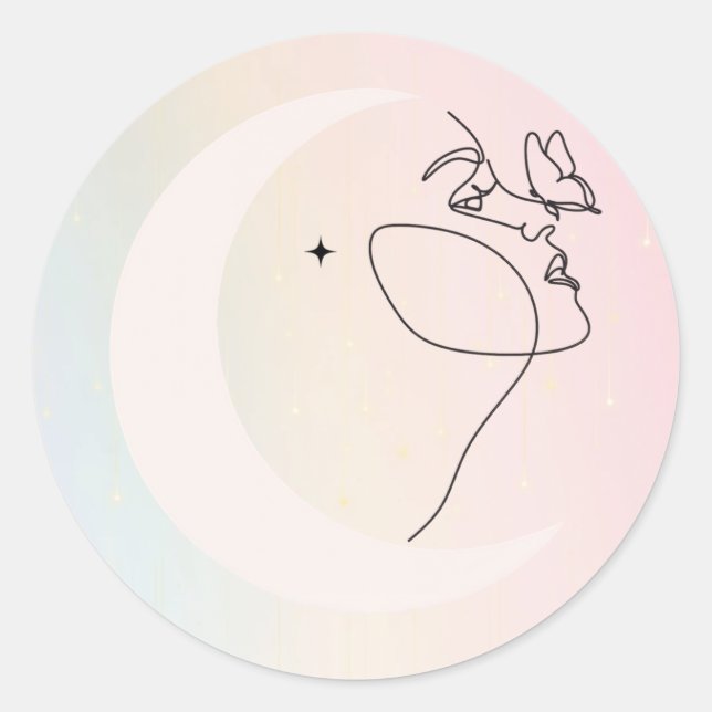 Pegatina Redonda Mujer (Anverso)