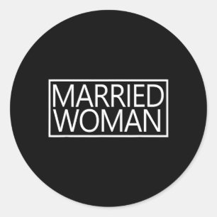 Pegatina Redonda Mujer Casada Esposa Boda Matrimonio Pareja