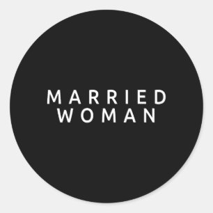 Pegatina Redonda Mujer Casada Esposa Divertido Matrimonio Boda Pare