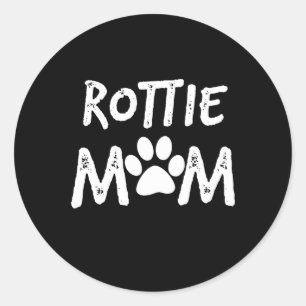 Pegatina Redonda mujer de juguete mamá suéter rottweiler regalo d