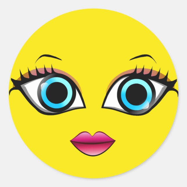 PEGATINA REDONDA MUJER DE LA CARA (Anverso)