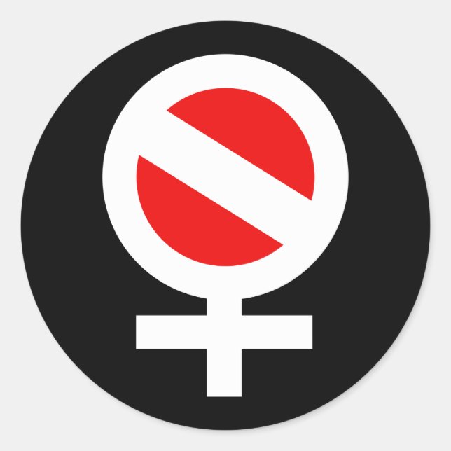 Pegatina Redonda Mujer de Scuba (Anverso)