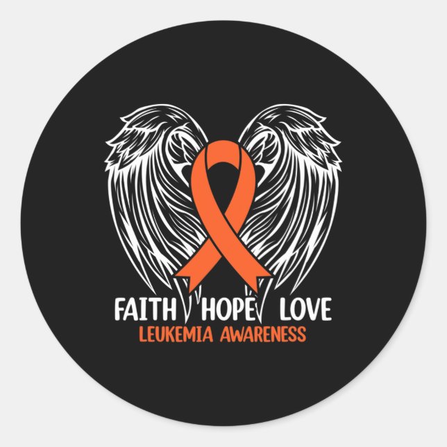 Pegatina Redonda Mujer guerrera: Naranja de la conciencia Sobrevivi (Anverso)