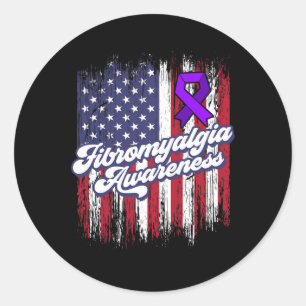 Pegatina Redonda Mujer guerrera sobreviviente de conciencia de Fibr