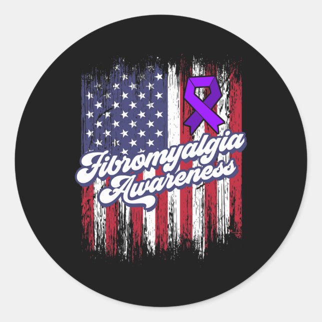 Pegatina Redonda Mujer guerrera sobreviviente de conciencia de Fibr (Anverso)