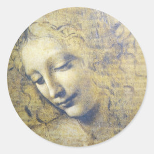 Pegatina Redonda mujer joven 2
