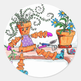 Pegatina Redonda Mujer poeta