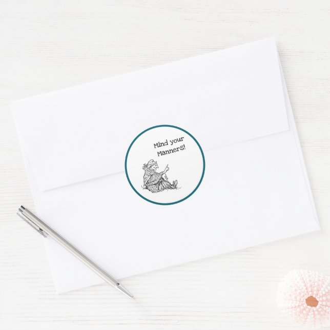 Pegatina Redonda Mujer sabia Abuela Personalizado de consejo (Sobre)