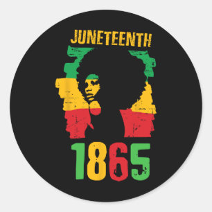 Pegatina Redonda Mujeres 1865 de junio celebran la F afroamericana