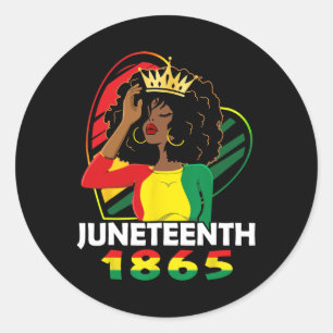 Pegatina Redonda Mujeres africanas norteamericanas de la camiseta d