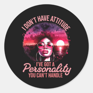 Pegatina Redonda Mujeres afro orgullo negro Chica afroamericana