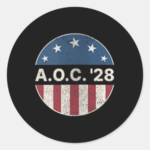 Pegatina Redonda Mujeres Aoc 2028 A.C. 2028 Por el Presidente Ameri