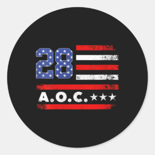 Pegatina Redonda Mujeres Aoc 2028 A.C. 2028 Por el Presidente Ameri