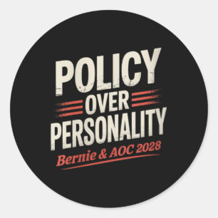 Pegatina Redonda Mujeres Bernie Sanders Y Aoc 2028 Presidenta C