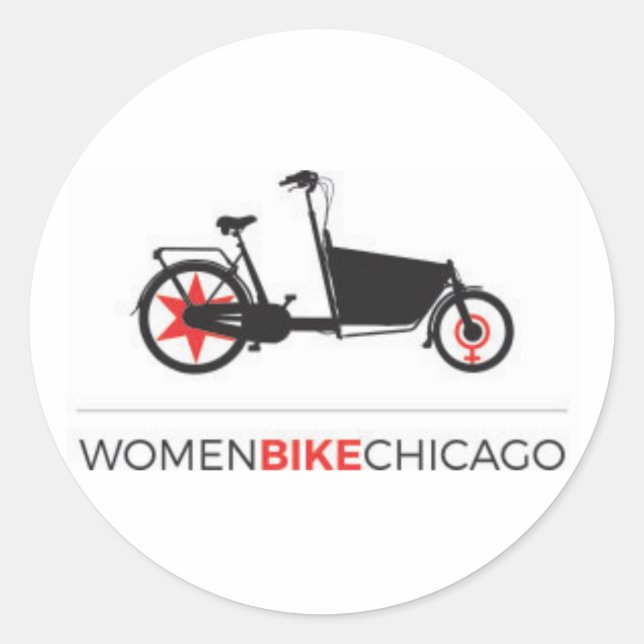 Pegatina Redonda Mujeres BIke Chicago - Pegatinas de diseño de bici (Anverso)