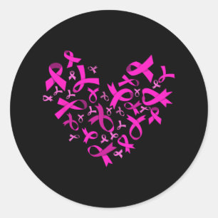Pegatina Redonda Mujeres Cáncer de Mama Sensible al Cáncer de Cinta