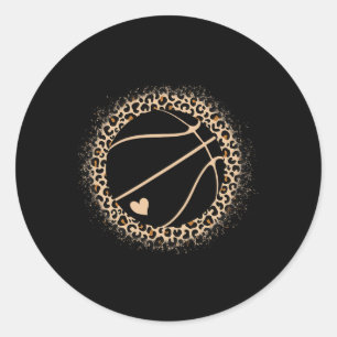 Pegatina Redonda Mujeres Chicas del estampado de leopardo de balonc