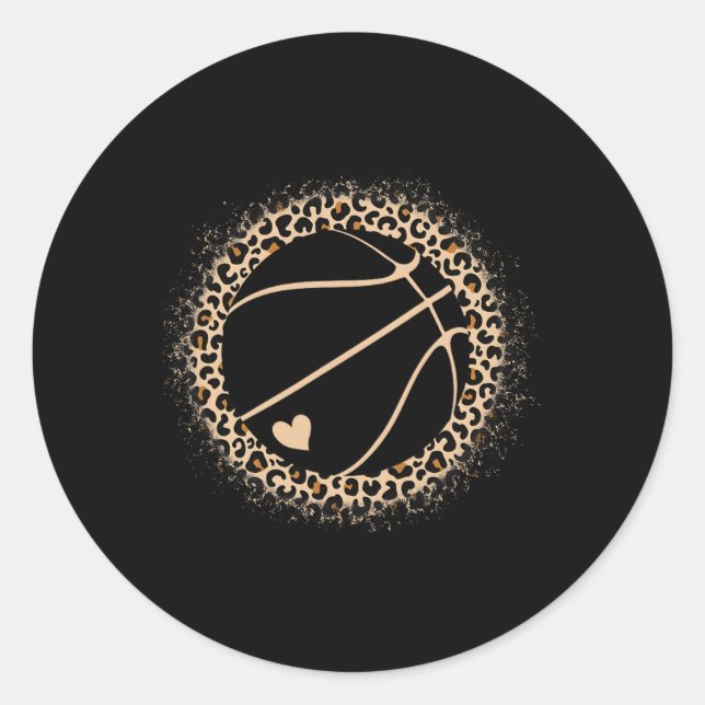 Pegatina Redonda Mujeres Chicas del estampado de leopardo de balonc (Anverso)