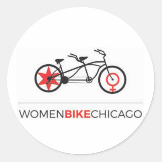 Pegatina Redonda Mujeres ciclistas de Chicago - Pegatinas en bicicl