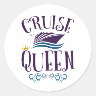 Pegatina Redonda Mujeres de crucero de crucero de tipo Queen Cuisin